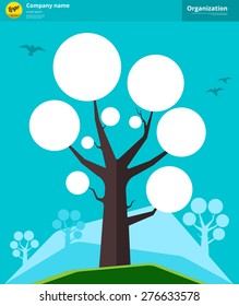 Gráfico de organización de árbol, ilustración vectorial