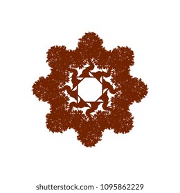 Tree Ornament silhouette vector, Circle Tree logo