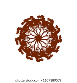 Tree Ornament silhouette vector, Circle Tree logo