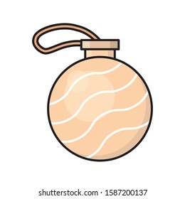 tree ornament vector flat color line icon 