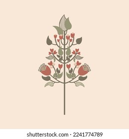 Tree. Ornaments. Botanical illustration vector.
