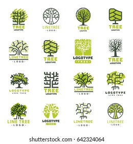 Tree outdoor travel green silhouette forest badge coniferous natural badge tops line spruce vector.