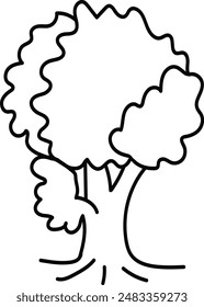 Tree outline hand drawn vector illustration sticker, card, decoration, apparels and more