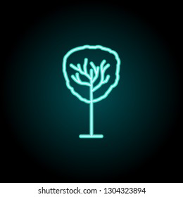 Tree outline icon. Elements of Ecology in neon style icons. Simple icon for websites, web design, mobile app, info graphics