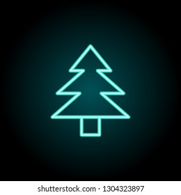 Tree outline icon. Elements of Ecology in neon style icons. Simple icon for websites, web design, mobile app, info graphics