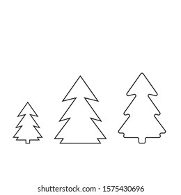 Tree outline icon. isolated on white background