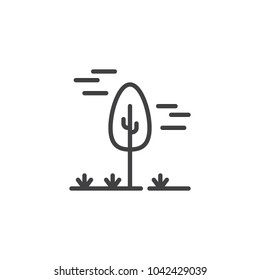 Tree outline icon. linear style sign for mobile concept and web design. Park tree simple line vector icon. Symbol, logo illustration. Pixel perfect vector graphics