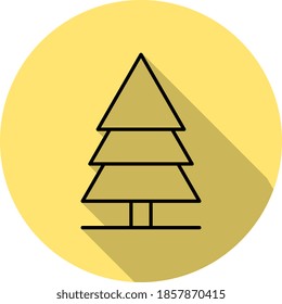 Tree outline icon in long shadow style