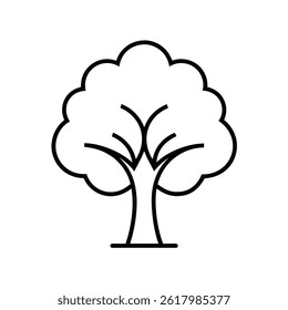 Tree outline icon on white background