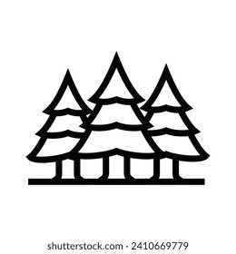 Tree outline icons, minimalist vector illustration and transparent graphic element. Isolated on white background
