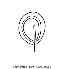 Tree Outline isolated on white background in doodle style. Hand drawing vector children illustration. 