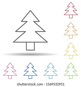 Tree outline in multi color style icon. Simple thin line, outline vector of ecology icons for ui and ux, website or mobile application