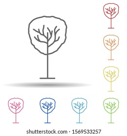 Tree outline in multi color style icon. Simple thin line, outline vector of ecology icons for ui and ux, website or mobile application
