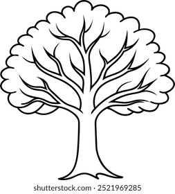 Ilustración de Arte vectorial de silueta de contorno de árbol