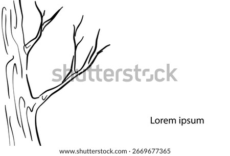 Tree outline sketch  with empty space