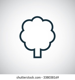 tree outline, thin, flat, digital icon for web and mobile

