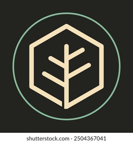 Tree outline trendy icon adept abstract vector illustration colorful artwork beautiful design.eps