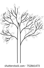 Tree Outline Vector Stock Vector (royalty Free) 752861473 