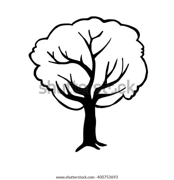 Tree Outline Vector Stock Vector (Royalty Free) 400753693