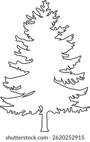 Ilustração da arte vetorial do contorno da árvore
