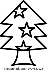 Diseño de iconos del vector de contorno de árbol

