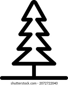 Tree Outline Vector Icon Design
