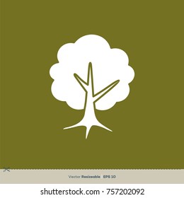 Tree Outline Vector Icon Logo Template Illustration Design. Vector EPS 10.
