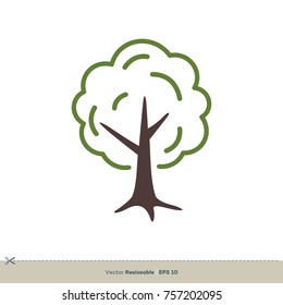 Tree Outline Vector Icon Logo Template Illustration Design. Vector EPS 10.