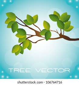 tree over beautiful sky background. vector illustration