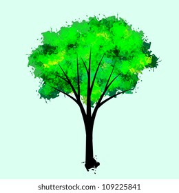 Tree paint drawing imitation