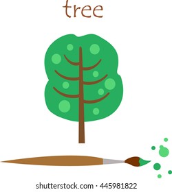 
tree paint. isolated. organic. vector illustration.