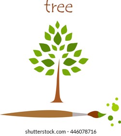 tree paint. isolated. organic. vector illustration.