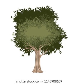 tree painted watercolor style