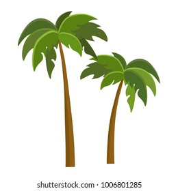 Tree Palm Beach Illustrator Isolated icon. Cartoon style. Game Content