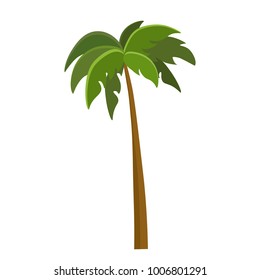 Tree Palm Beach Illustrator Isolated icon. Cartoon style. Game Content