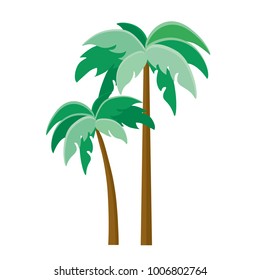 Tree Palm Beach Illustrator Isolated icon. Cartoon style. Game Content
