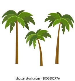 Tree Palm Beach Illustrator Isolated Icon. Cartoon Style. Game Content