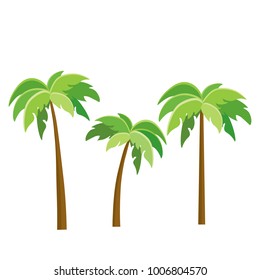 Tree Palm Beach Illustrator Isolated Icon. Cartoon Style. Game Content