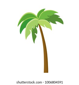 Tree Palm Beach Illustrator Isolated icon. Cartoon style. Game Content