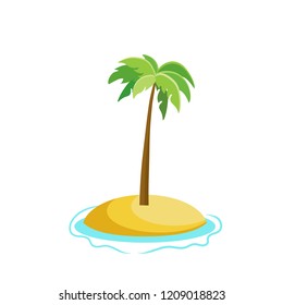 Tree Palm Beach Illustrator Isolated icon. Cartoon style. Game Content