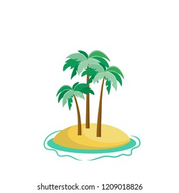 Tree Palm Beach Illustrator Isolated icon. Cartoon style. Game Content
