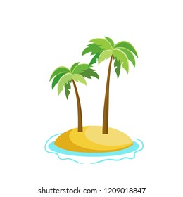Tree Palm Beach Illustrator Isolated icon. Cartoon style. Game Content