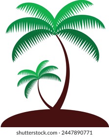 Tree Palm Beach Illustrator Isolated icon. 