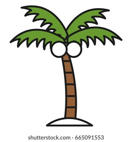 tree palm beach isolated icon