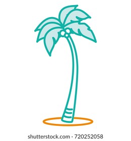tree palm beach isolated icon