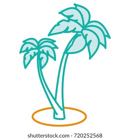 tree palm beach isolated icon