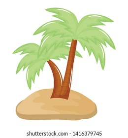 tree palm beach with sand summer icon tree palm beach with sand summer icon