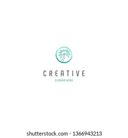 Tree Palm Creative Icon Vector Logo Design