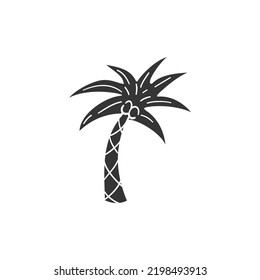 Tree Palm Icon Silhouette Illustration. Beach Vector Graphic Pictogram Symbol Clip Art. Doodle Sketch Black Sign.