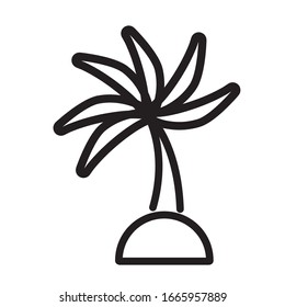 tree palm line style icon vector illustration design